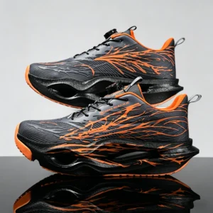 Full length carbon plate racing shoes for men, with knob buckle and no tie design, ultra light and shock-absorbing professional