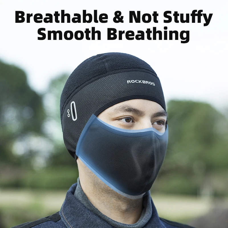 ROCKBROS Winter Thermal Fleece Bicycle Caps Bike Balaclava Sports Running Motorcycle Windproof Keep Warm Cycling Face Mask