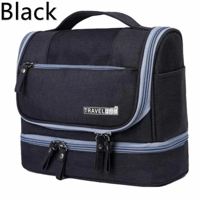 Foldable Toiletry Washbag with Hanging Hook Waterproof Women Bathroom Cosmetic Storage Bag Large Capacity Travel Men Makeup Case
