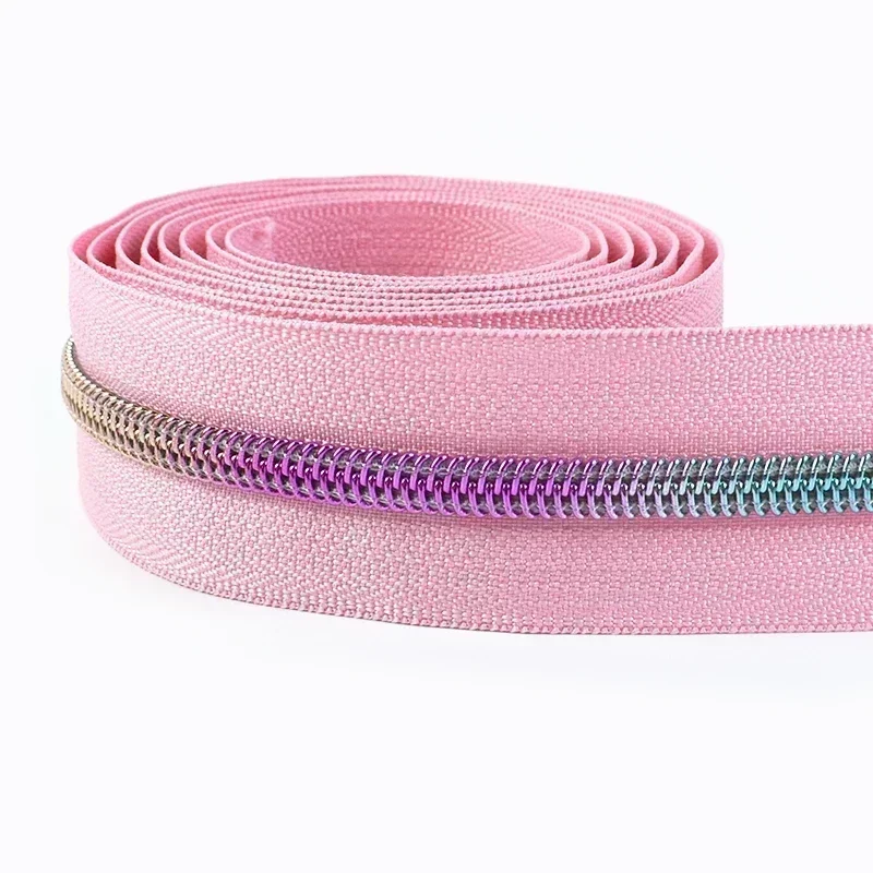 2/5/8/10M 5# Meetee Sewing Nylon Zipper Tape Clothes Zippers Puller Head Bag Jacket Zip Coil Closure Replace Repair Accessories