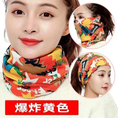 Fashion Double Head Cap Bib Twist Cap Multi-Functional Printed Scarf Cover Cap Neck Cap Face Mask Headscarf Cap C081