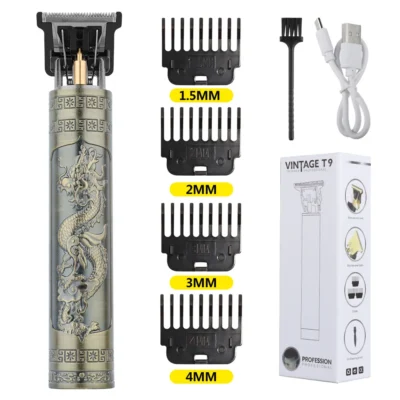 Retro T9 Original Haircutting Machine Set Jackets Trimmer Men's Electric Shaver Male Lence Pro Barber Shaver for Sensitive Areas