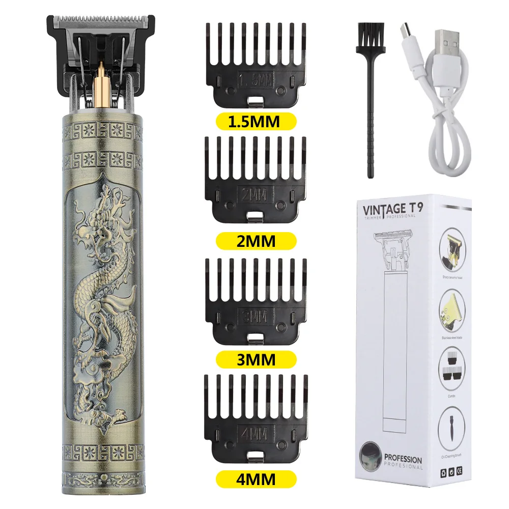 Retro T9 Original Haircutting Machine Set Jackets Trimmer Men's Electric Shaver Male Lence Pro Barber Shaver for Sensitive Areas