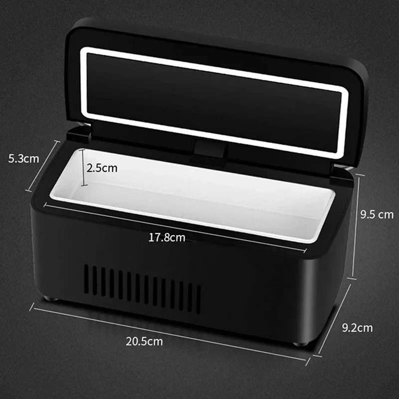 Insulin Cooler Portable Hormone Drugs Fridge Medicine Box for Home Interferon Growth Pill Organizer Built-Battery Travel Car