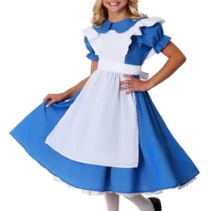 Halloween Costumes for Girls Kids Children Alice In Wonderland Dress Blue Maid Apron Outfit Fantasia Lolita Cosplay Costumes
