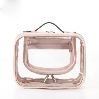 Waterproof PU Makeup Bag Transparent Wash Bags Women Casual Portable Travel Skincare Storage Organizer Make Up Toiletry Bag