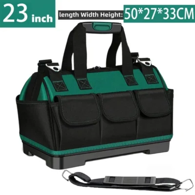 Upgrade 18in- 23inch Large Capacity Tool Bag Thickened Oxford Waterproofed Wear-Resistant Heighten Electrician Tool Storage Bag