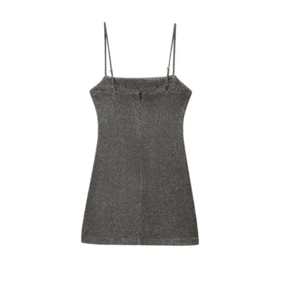 Chic Y2K Shiny Sexy Bodycon Women Dress Night Party Club Mini Dress Fashion 2025 Summer Slim Fit Suspender Dress