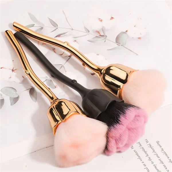 ‌Rose Makeup Brush Large Soft Bristles Powder Brush Beauty Tool Professional Makeup Foundation Brush for Home Salon