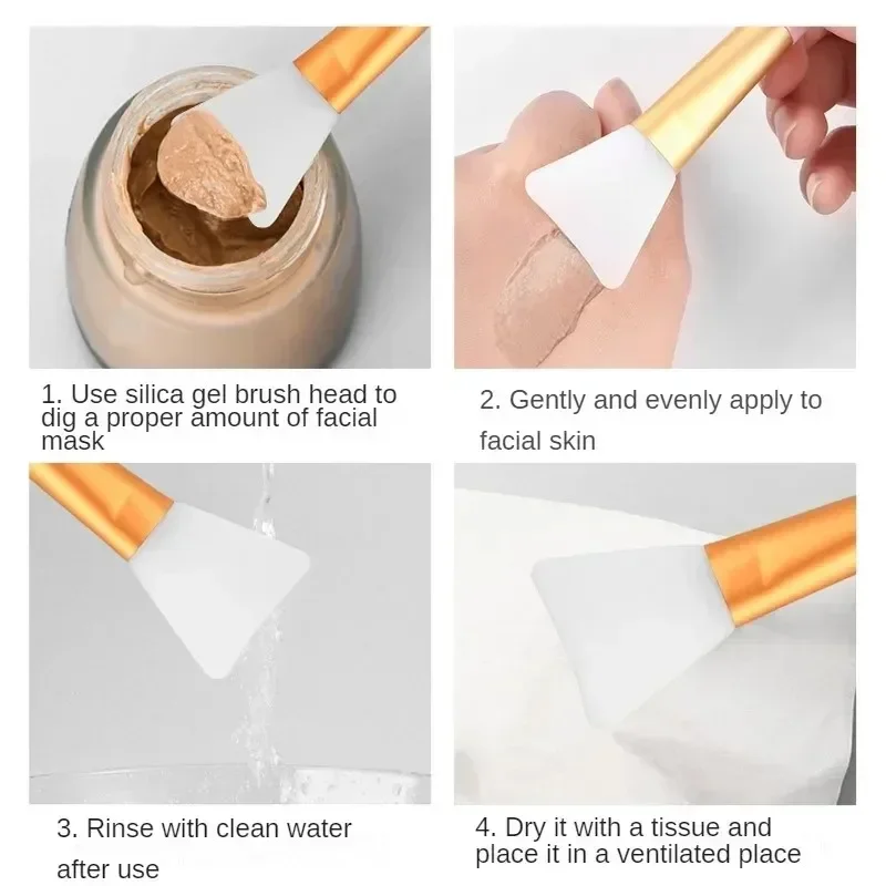 Candy Color Silicone Brush Gel Flexible Facial Mud Soft Tip Applicator Making Tools Face Mask Glue Brush Care Tools Supplies New
