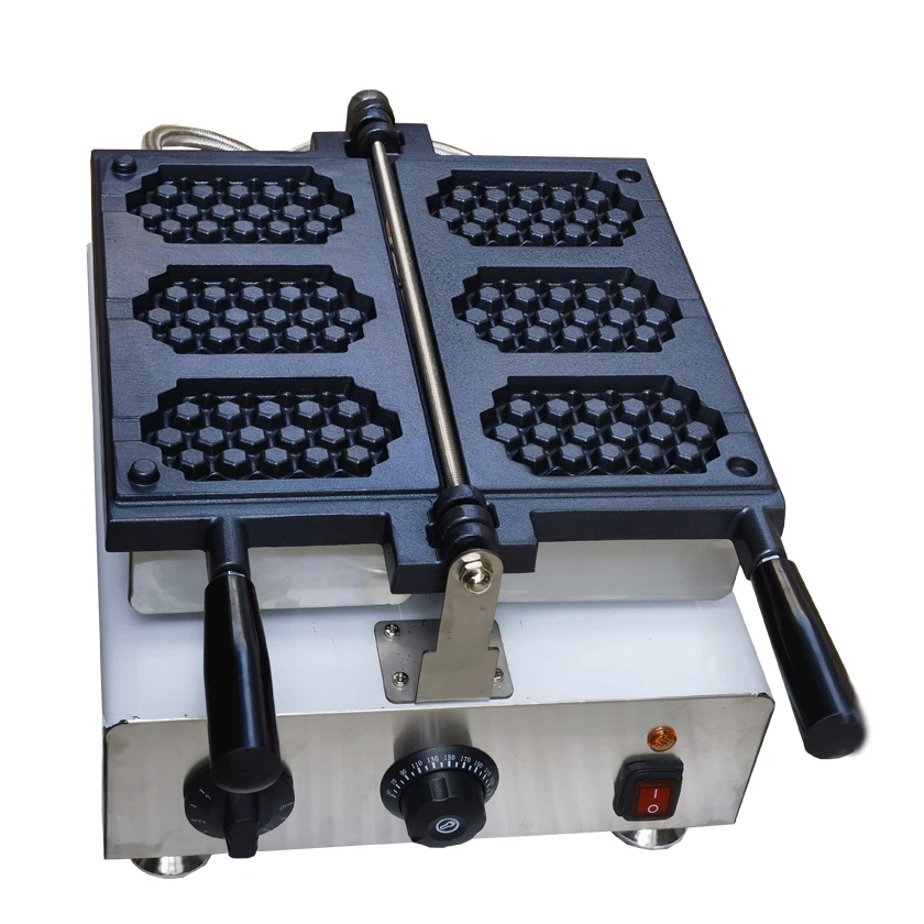 Commercial Kitchen Honeycomb Waffle Iron 3 Waffles On A Stick Waffle Maker Machine 110V 220V