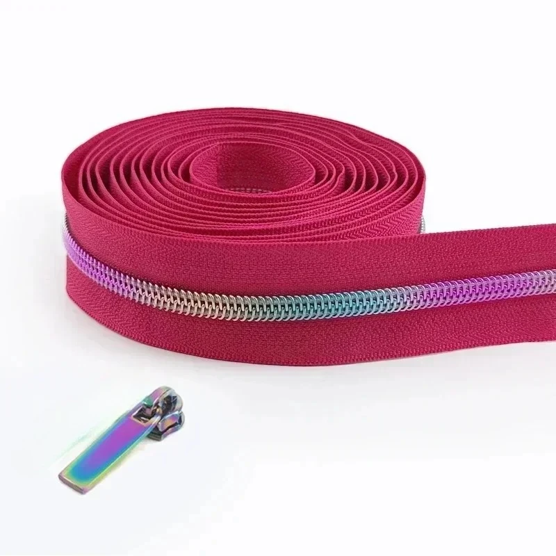 2/5/8/10M 5# Meetee Sewing Nylon Zipper Tape Clothes Zippers Puller Head Bag Jacket Zip Coil Closure Replace Repair Accessories