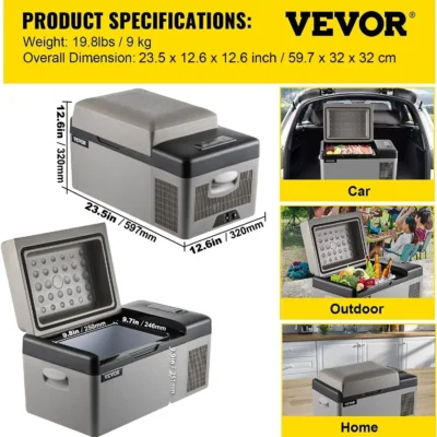 VEVOR Car Mini Refrigerator Mini Fridge 15-45L Freezer Portable Compressor Cooler 12/24V DC 110-240V Ice Box for Camping