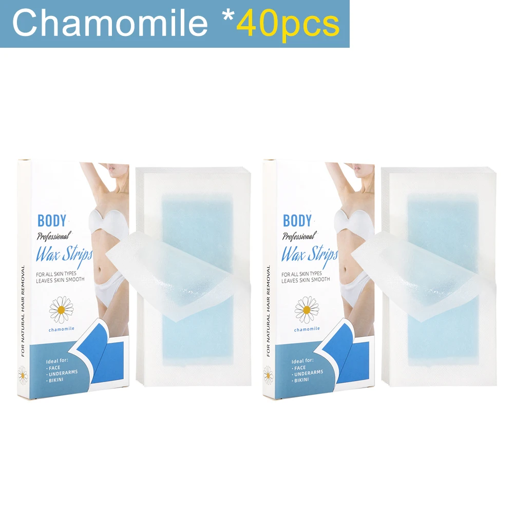 20/40pcs Hair Removal Wax Strips Roll Underarm Wax Strip Paper Waxing Wipe Sticker Beauty Tool for Face Body Leg Arm Hair Remova