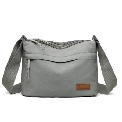 Women's Large Capacity Nylon Crossbody Bag -3 Main Pockets Spacious Shoulder Purse for Shopping & Daily Use