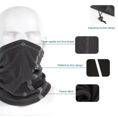 GTUBIKE Winter Warm Fleece Neck Scarves Reflective Skiing Neck Cover Mask Motorcycle Half Face Mask Scarf Riding Windproof
