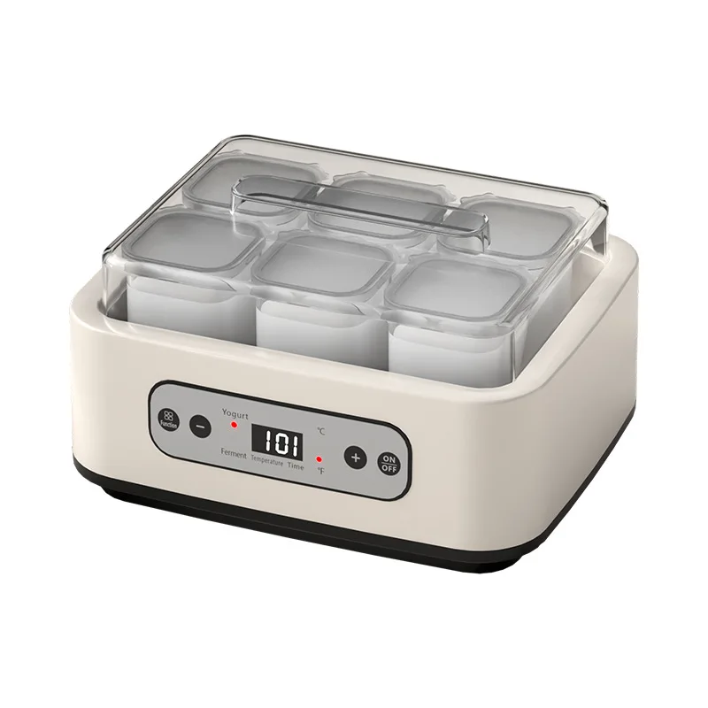 Automatic Yogurt Maker with 6 Cup Professional Adjustable Temperature Time Yogurt Maker Multi-functional Ice Cream Pudding Maker