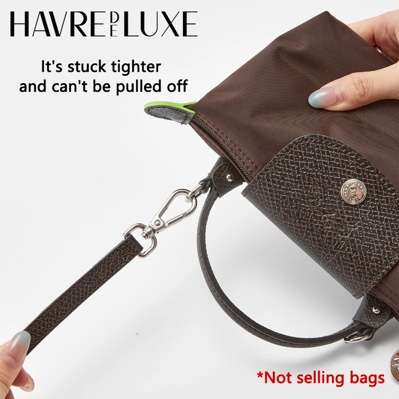 Cow Leather Replacement Crossbody Bag Strap Fit for Longchamp 2025 Mocha Moka mini shoulder strap without punching modification