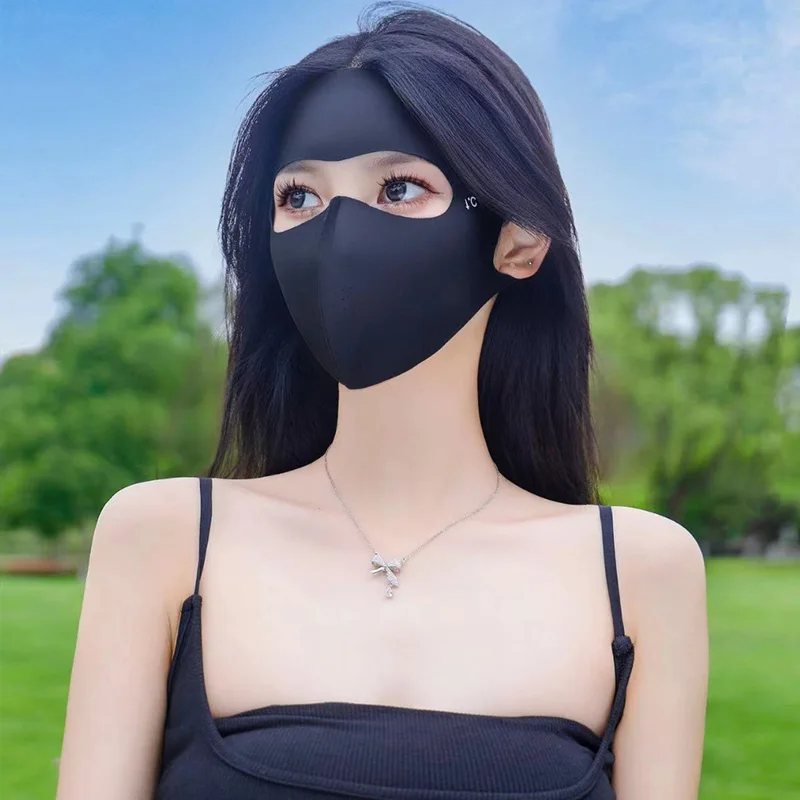 1/2Pcs Summer Full Face Mask Sun Protection Men Women Face Mask for Outdoor Travel Ice Sense Breathable Elastic Facekini