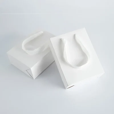 10pack Paper Bags with Ribbon Rope Kraft Handle  Take Away Wedding Birthday Party Shopping Packaging Bag Packaging
