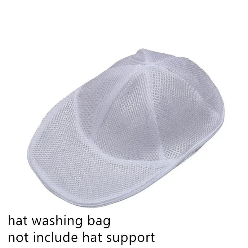 Hat washing bag, washing machine hat protection bag, hat cleaning laundry bag, anti-deformation mesh organizing bag with zipper.