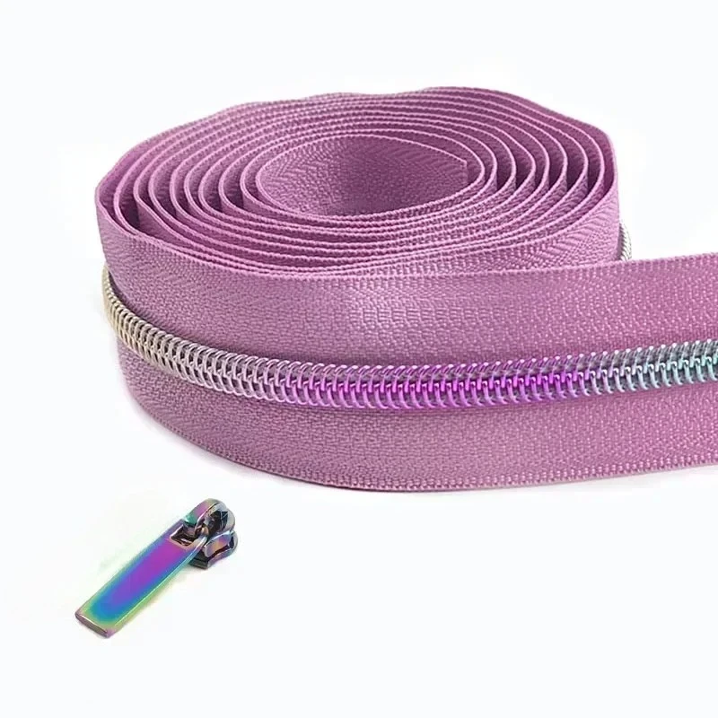 2/5/8/10M 5# Meetee Sewing Nylon Zipper Tape Clothes Zippers Puller Head Bag Jacket Zip Coil Closure Replace Repair Accessories