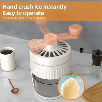 Household Small Hand Ice Crusher Stainless Steel Blade Fast Ice Crushing Removable Cleaning Slushie Maker Machine  Ice Crusher