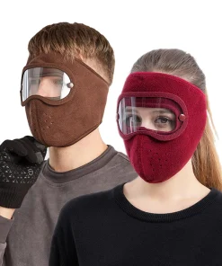 Winter Windproof Anti -dust Full Face Mask Cycling Ski Breathable Masks Eye Shield High Definition Anti Fog Goggles Hood Cover