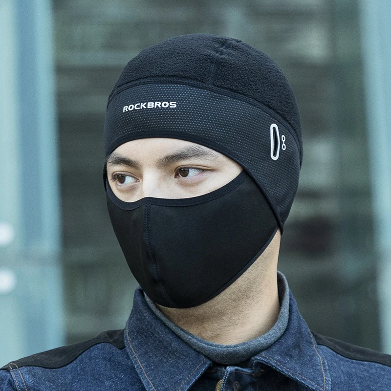 ROCKBROS Winter Thermal Fleece Bicycle Caps Bike Balaclava Sports Running Motorcycle Windproof Keep Warm Cycling Face Mask