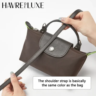 Cow Leather Replacement Crossbody Bag Strap Fit for Longchamp 2025 Mocha Moka mini shoulder strap without punching modification