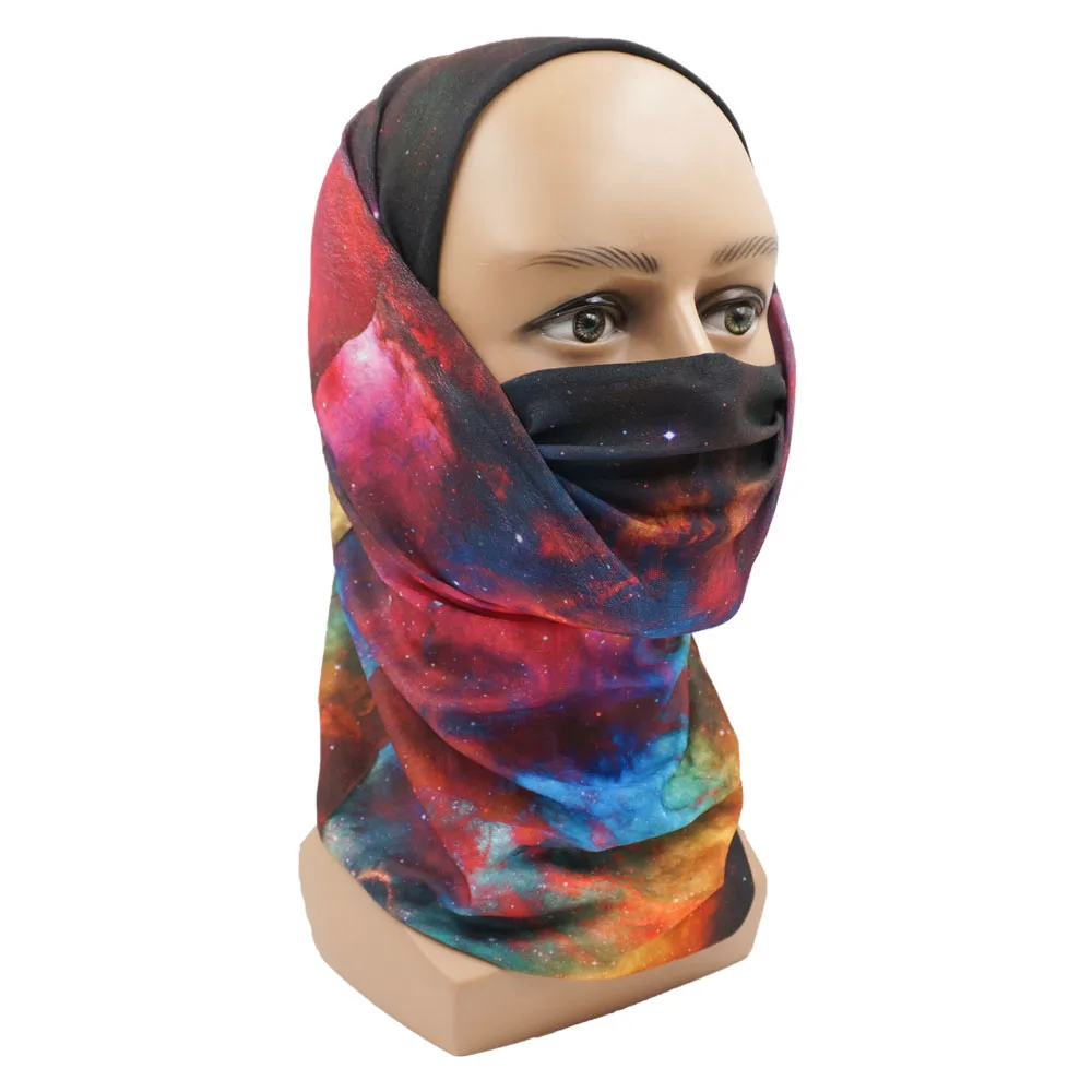 Seamless Bandana Sky Stars Printed Cycling Bandana Rave Face Mask Women Men for Dust Wind Sun Protection Face Scarf Mask Cover
