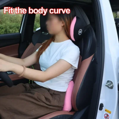 Auto Memory Foam Seat Cushion Set Headrest & Lumbar Pillow Support for Driving Comfort Car Back Neck Cushion Accessories