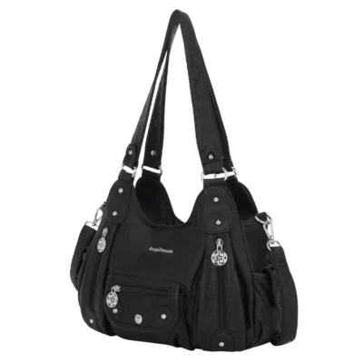 Women Handbags Satchel Top-handle Vintage PU Shoulder Bag 12.5”x4.4” Dumpling Pack Multi-pockets Shoulder Bags Wellet