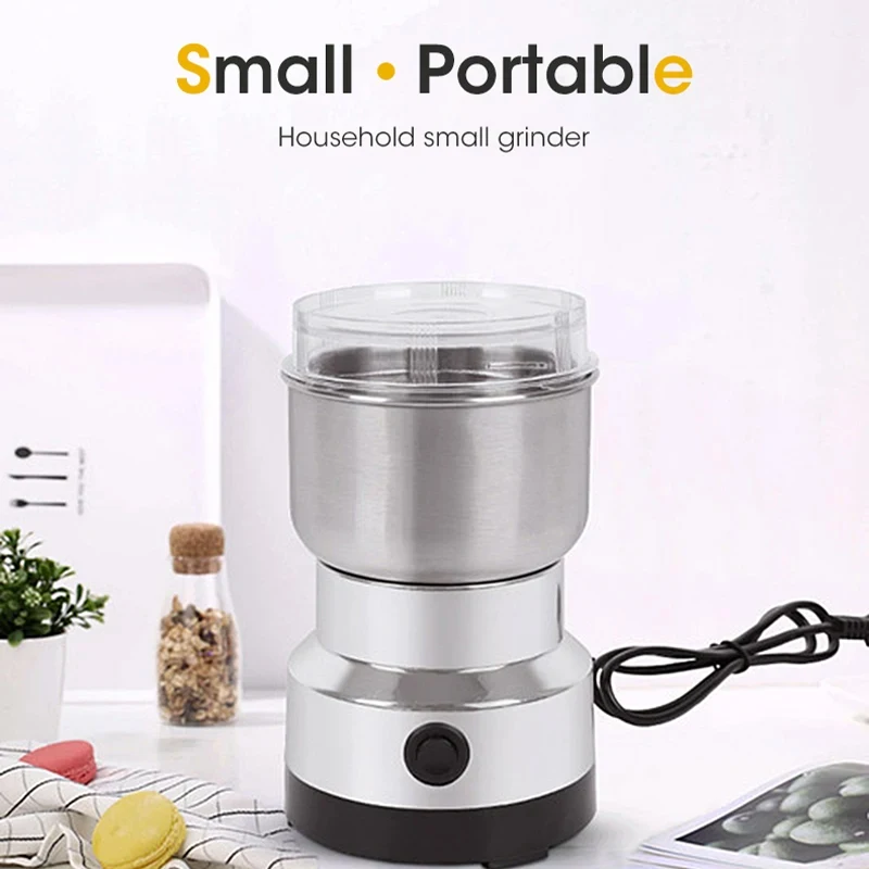 Mini Electric Grinder 300ml Ultrafine Pulverizer for Baby Food Coffee Spice Pepper Grain Mill with 2/4 Blades Household Use