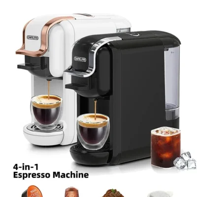 Cafelffe Multiple Capsule Coffee Machine 4 in 1 Hot/Cold DG Cappuccino Nespresso Capsule ESE Pod Ground Espresso Cafeteria 19Bar
