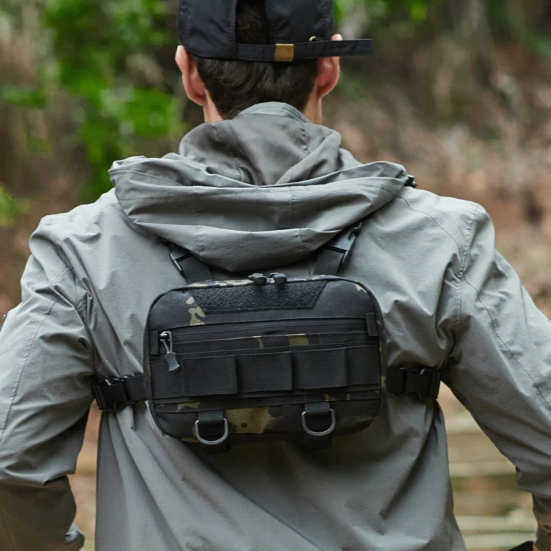 Men's Chest Bag Tactical Fishing Vest Backpack Travel Waterproof Molle Nylon Climbing Camping Backpacks Outdoor Rig Fanny Pack
