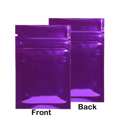Flat  Aluminum Foil Mylar Ziplock Pouches Various Size Glossy Bag, 100pcs Heat Sealing Zipper Organizer Storage Bags