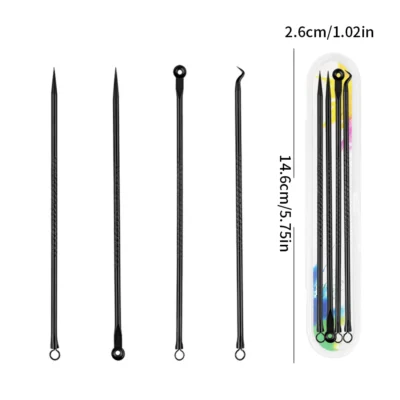 4PCS Acne Blackhead and Acne Remover Skincare Female Beauty Acne Treatment Pore Cleaning Needle Hook