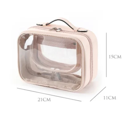 Waterproof PU Makeup Bag Transparent Wash Bags Women Casual Portable Travel Skincare Storage Organizer Make Up Toiletry Bag