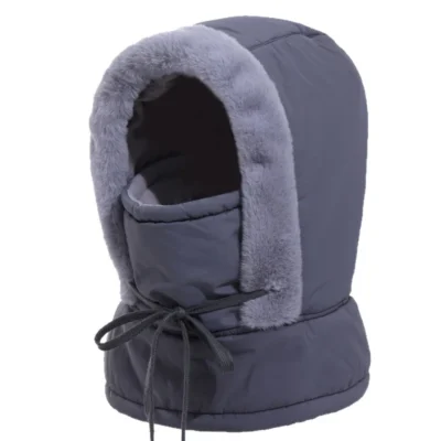 Winter Warm Cycling Hat for Men, Windproof Thick Neck Integrated Face Mask for Women, Windproof Headcap for Cycling