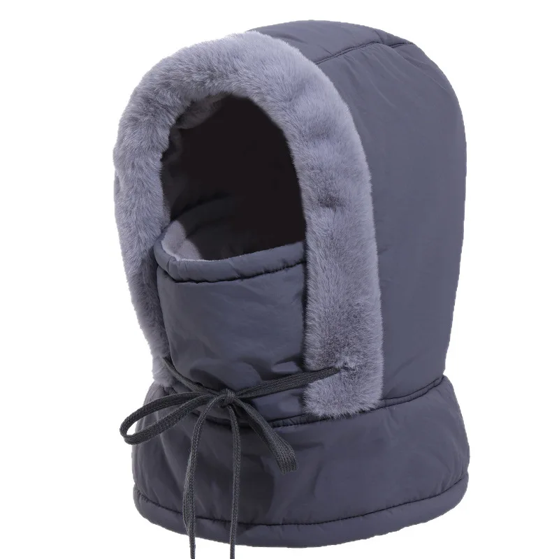 Winter Warm Cycling Hat for Men, Windproof Thick Neck Integrated Face Mask for Women, Windproof Headcap for Cycling