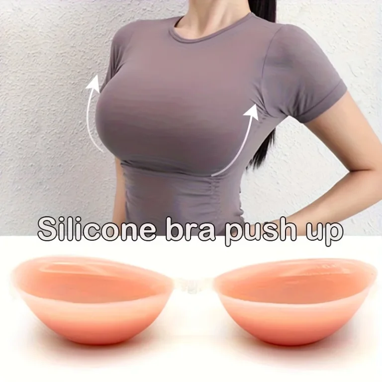 Women's Wireless Push-Up Bra Set, Full Coverage Silicone Underwear, Self-Adhesive Nipple Covers, Hand Wash Only, No Print Design