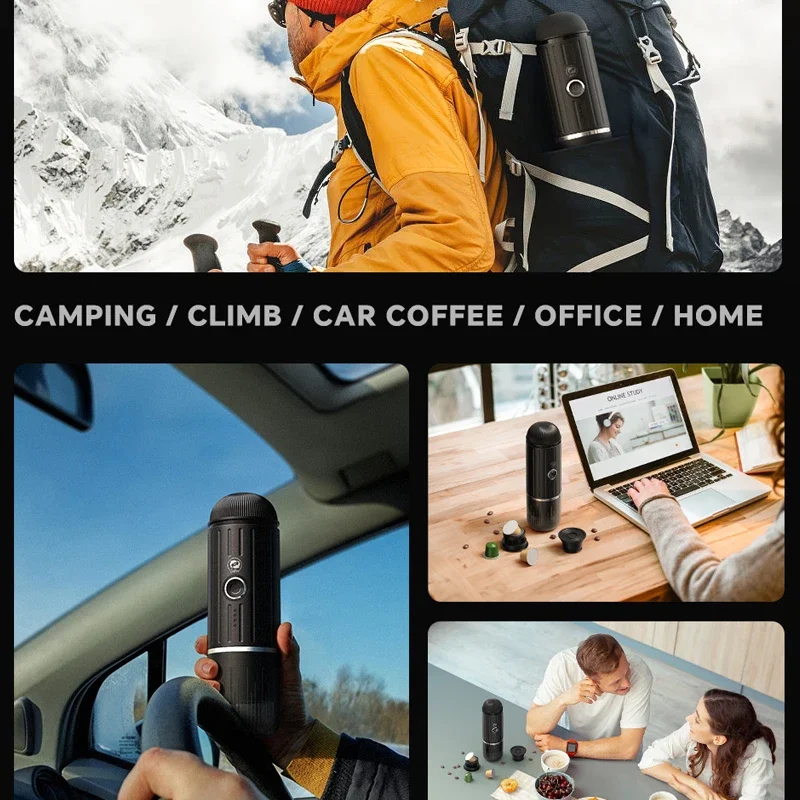 Portable Espresso Machine Heating Coffee Maker Wireless Rechargeable Concentrated Extraction Coffee Machine for Travel Office