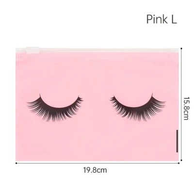 10pcs Eyelash Aftercare Bags With Zipper Toiletry Makeup Pouch Cosmetic Travel Beauty Tool Packaging Lash Extension Supplies