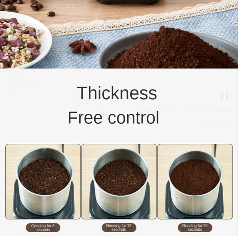 220V Mini Electric Coffee Grinder Cafe Grass Nuts Herbs Grains Pepper Tobacco Spice Multifunction Grinding Machine 200W Grinders