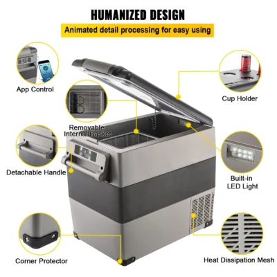VEVOR Car Mini Refrigerator Mini Fridge 15-45L Freezer Portable Compressor Cooler 12/24V DC 110-240V Ice Box for Camping