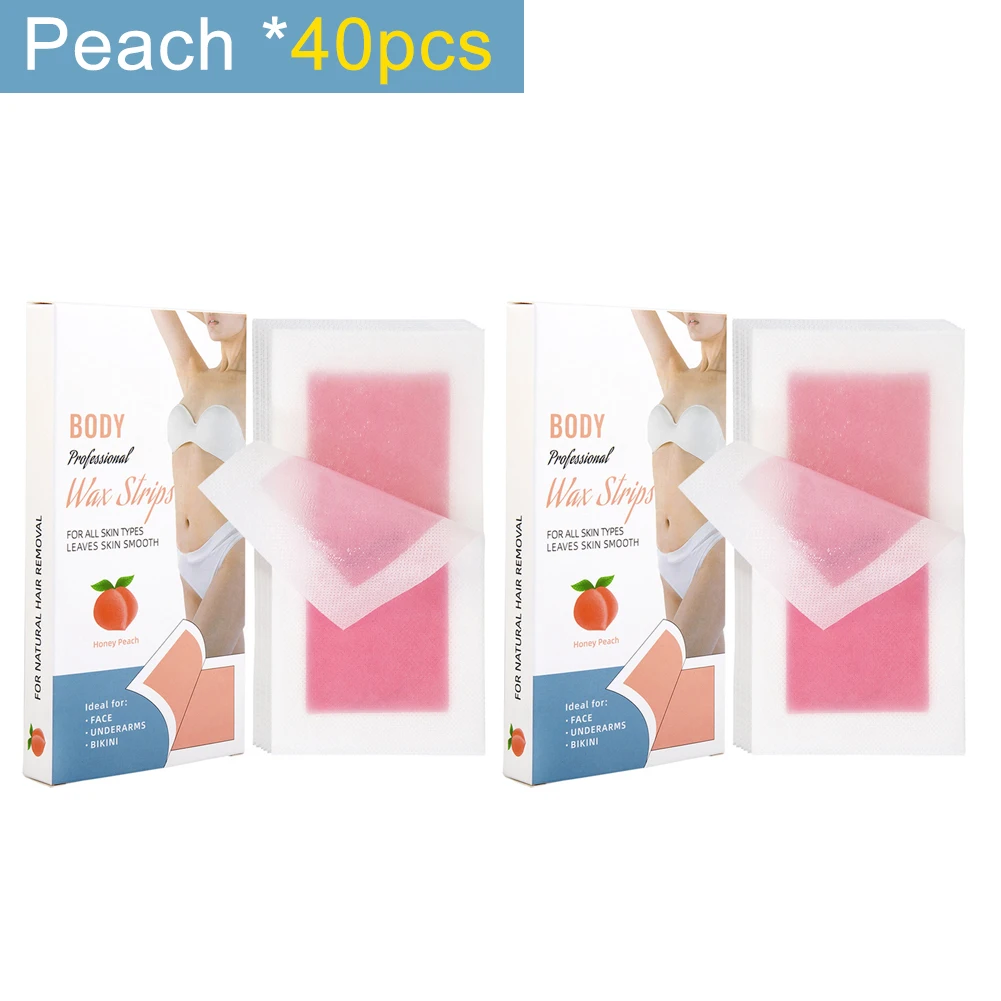 20/40pcs Hair Removal Wax Strips Roll Underarm Wax Strip Paper Waxing Wipe Sticker Beauty Tool for Face Body Leg Arm Hair Remova