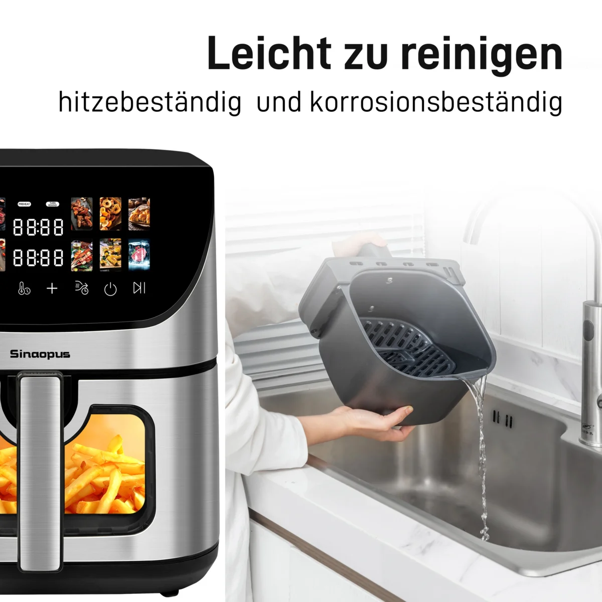 9L Multi Function air fryers Smart machine Viewing Window Electric Hot fryer Oilless Cooker with LED Touch Control,Family oven