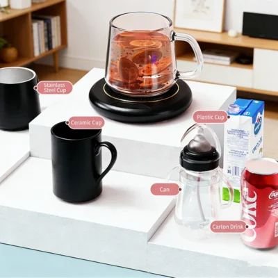 USB Thermostatic Heating Coaster for Home 3-Speed Adjustable Constant Temperature 55-65-75 Degrees Cappuccino Warmer