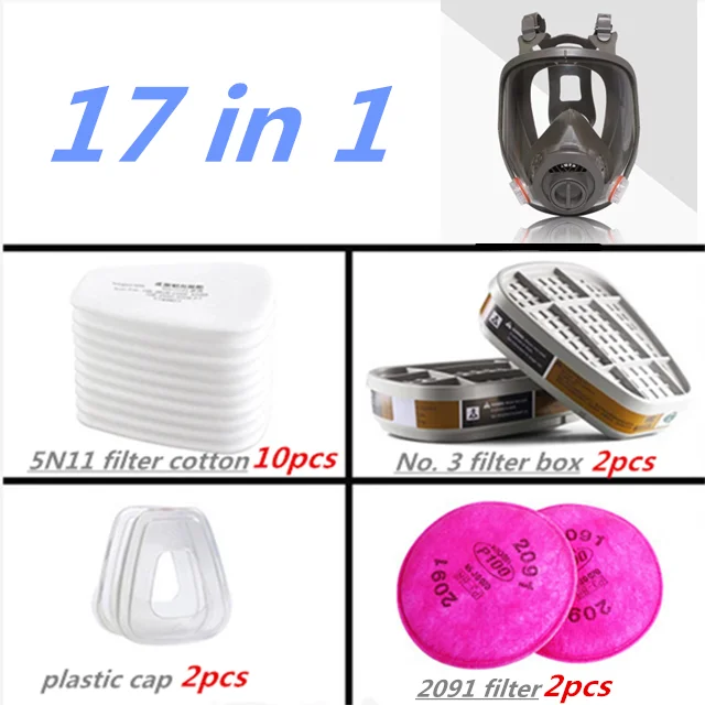6800 Anti-gas full face mask spray paint chemical grinding activated carbon for gas mechanical polishing logging coating welding